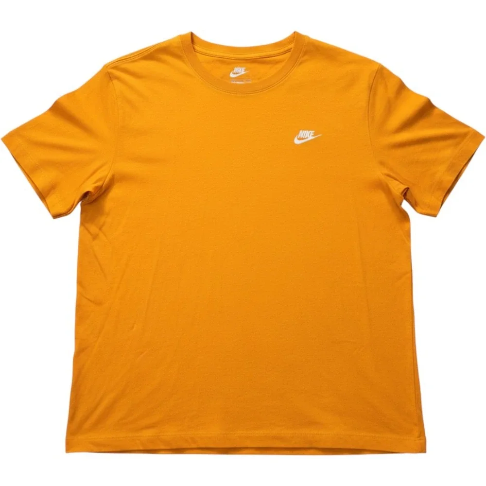 Nike Sportswear Mens XL‎ Orange Embroidered Futura Logo Short Sleeve T-Shirt Tee